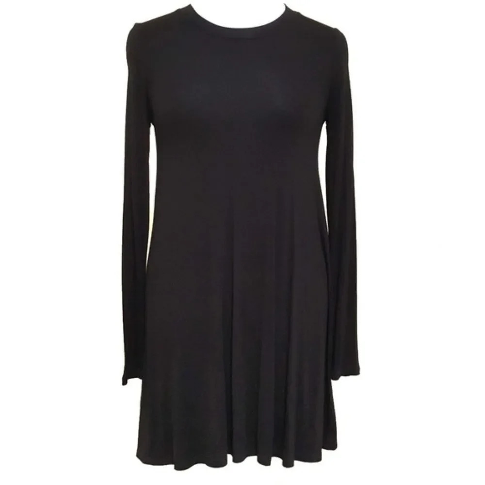 BCBGENERATION | Black Long Sleeve Swing Dress XS